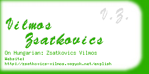 vilmos zsatkovics business card